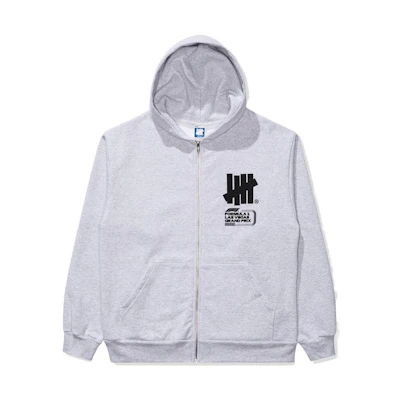 UNDFTD F1 LVGP Letter Print Zip Hoodie Jacket Unisex Grey 70101-ASH