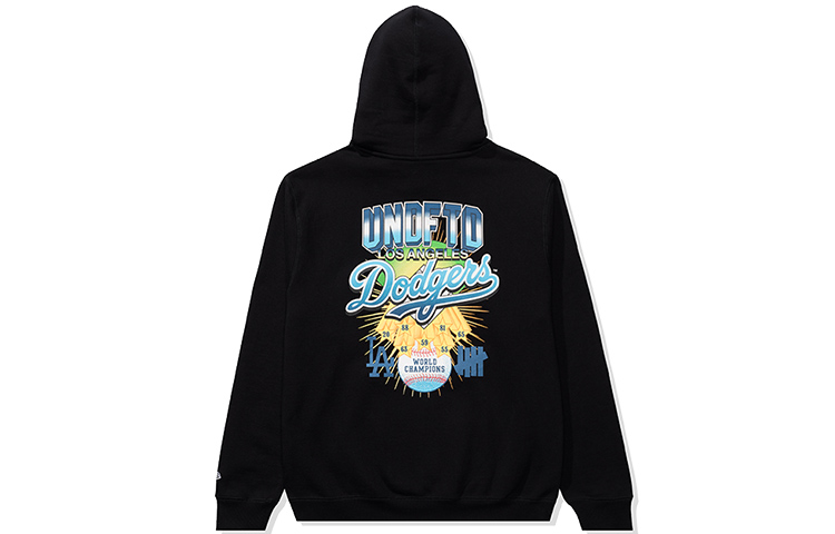 UNDFTD New Era LA Dodgers Logo Print Hoodie Black Unisex Pullover UI23GKH14M