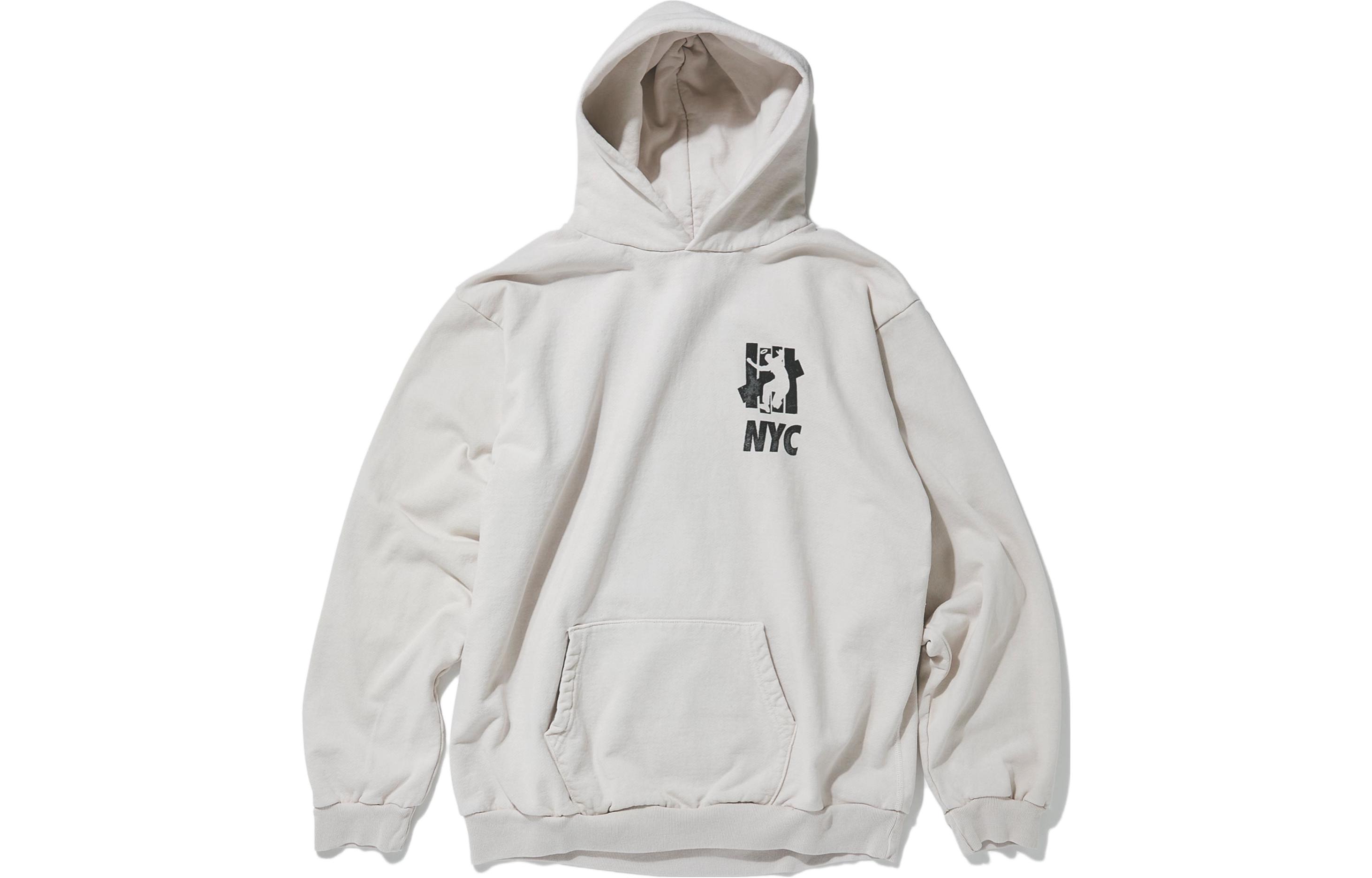 UNDFTD Union FW23 Hand-Painted Faded Print Vintage Hoodie Light Grey Unisex 70091-Lt