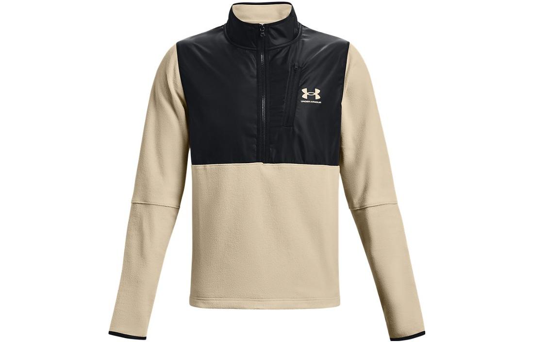 Under Armour 1/2 Zip Colorblock Casual Sweatshirt Brown 1366196-289