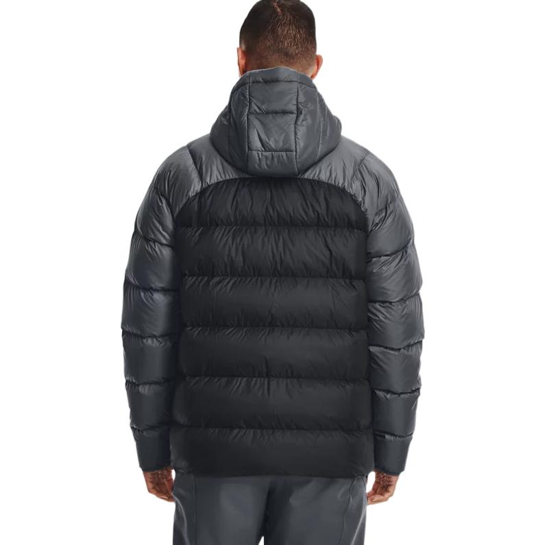 Details for Under Armour Jaket Puffer Hitam Abu Tahan Angin Berhood & Logo Desain. 1364903-002