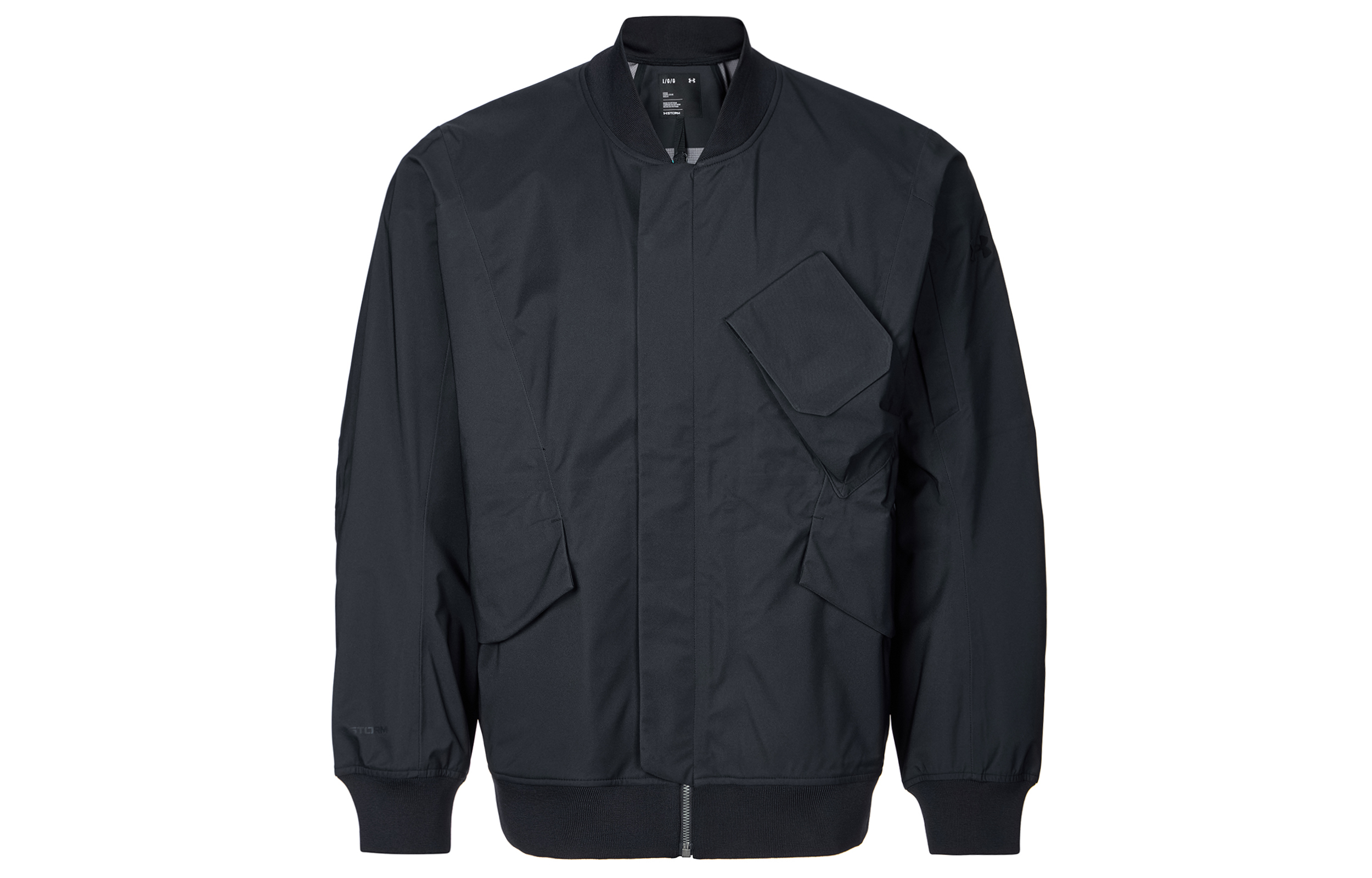 Under Armour  Black Vintage Waterproof Full-Zip Flight Jacket. 1387989-001