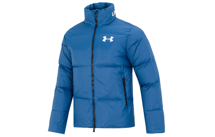 Order Under Armour Jaket Puff Biru Kasual Sukan Kolar Tegak Hangat Lelaki/Wanita. 1375449-437