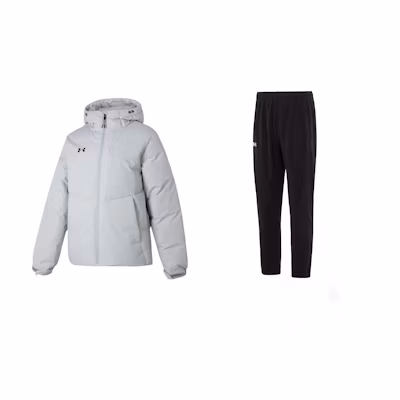 Under Armour Logo Hoodie & Breathable Knit Track Pants Set - Casual Wear. 23600801-009+23600703-001