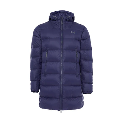 Under Armour Long Puffer Jacket Navy Blue - Casual Training Outerwear. 1373663-410