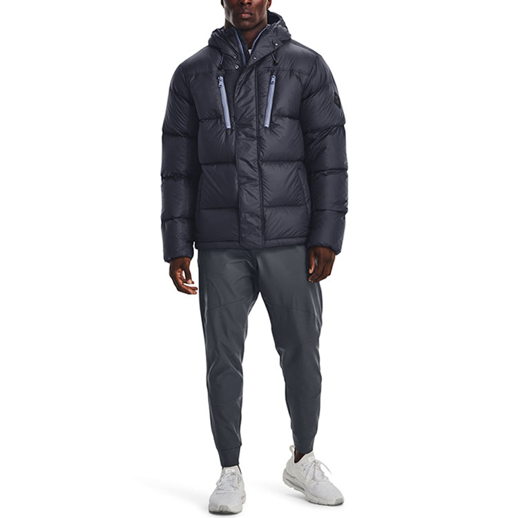 Shop Under Armour Jaket Tebal Hoodie Ungu Solid. 1375437-558