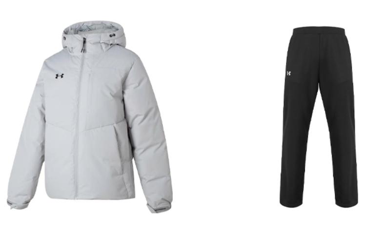 Order Under Armour Jaket Hooded Down & Seluar Quick-Dry Tracksuit Set. 23600801-009+21500737-001