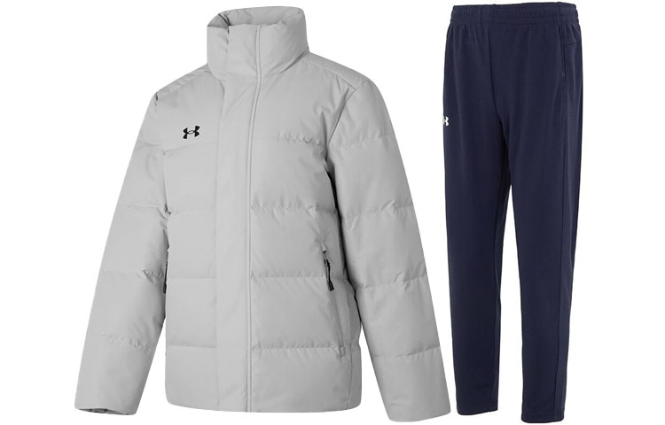 Under Armour  Tracksuit: Puffer Jacket & Breathable Knit Pants Set. 23600802-009+23600703-409