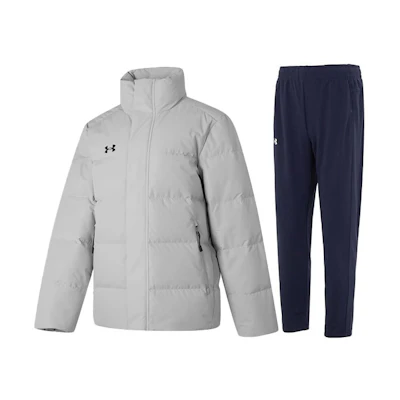 Under Armour Tracksuit: Puffer Jacket & Breathable Knit Pants Set. 23600802-009+23600703-409