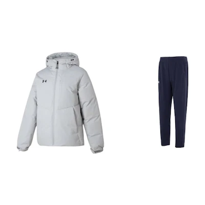 Under Armour Zip Hoodie and Solid Color Sweatpants Sports Set Casualwear. 23600801-009+23600703-409