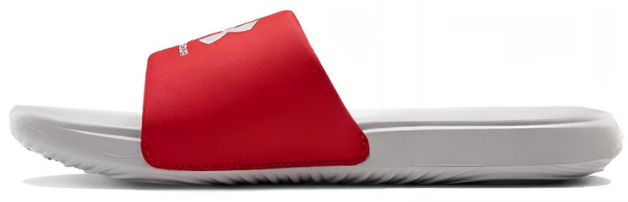 Under Armour Ansa Fixed Slide 'Halo Grey Red' 3023761-104 Buy Under Armour Ansa Fixed Slide 'Halo Grey Red' 3023761-104