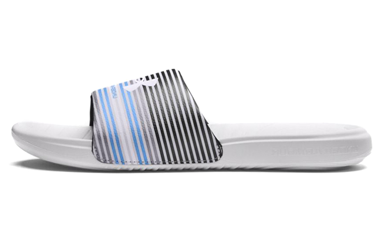 Buy 安德玛 Ansa Graphic 黑白蓝配色 运动拖鞋 3024434-101