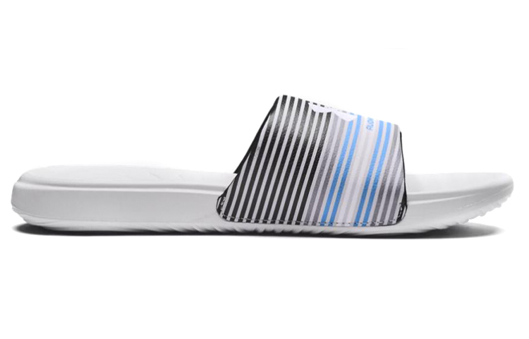 Order 安德玛 Ansa Graphic 黑白蓝配色 运动拖鞋 3024434-101