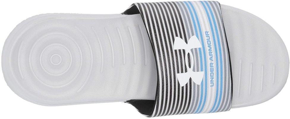 安德玛 Ansa Graphic 黑白蓝配色 运动拖鞋 3024434-101 Shop 安德玛 Ansa Graphic 黑白蓝配色 运动拖鞋 3024434-101