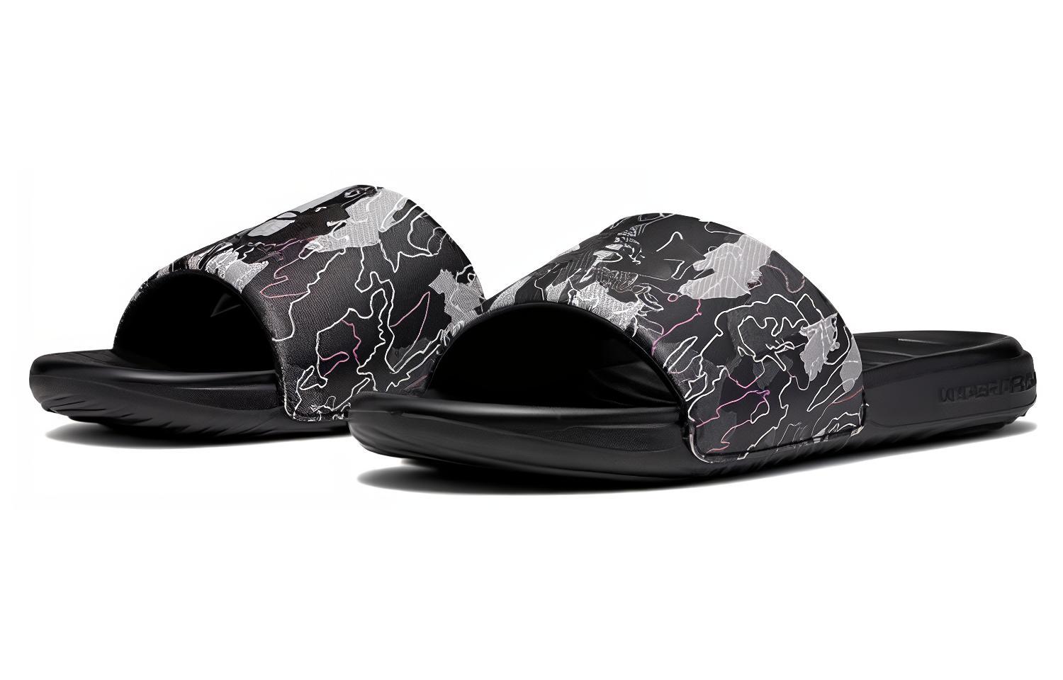 Lookbook 安德瑪 Ansa 圖案拖鞋「黑色金屬礦石」款 3024434-010