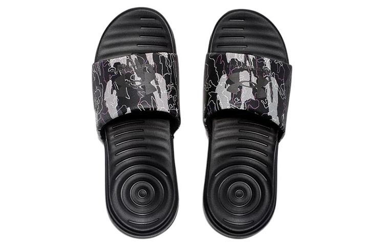 Shop 安德瑪 Ansa 圖案拖鞋「黑色金屬礦石」款 3024434-010