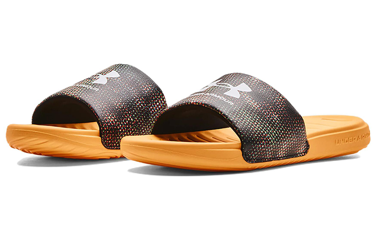 Lookbook Under Armour Ansa Graphic Slide ''Zwart Oranje Ice'' 3024434-015