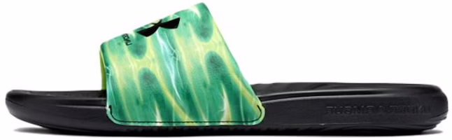 Under Armour Ansa Graphic Slide 'Black Vapor Green' 3024434-011 Under Armour Ansa Graphic Slide 'Black Vapor Green' 3024434-011