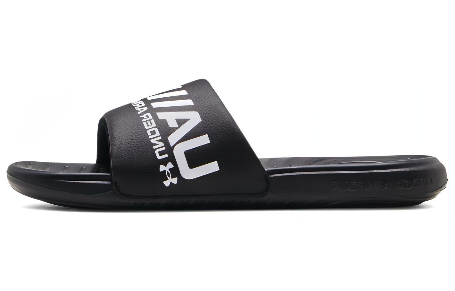 Buy 安德玛 Ansa 图案拖鞋 '黑白' 3024434-006