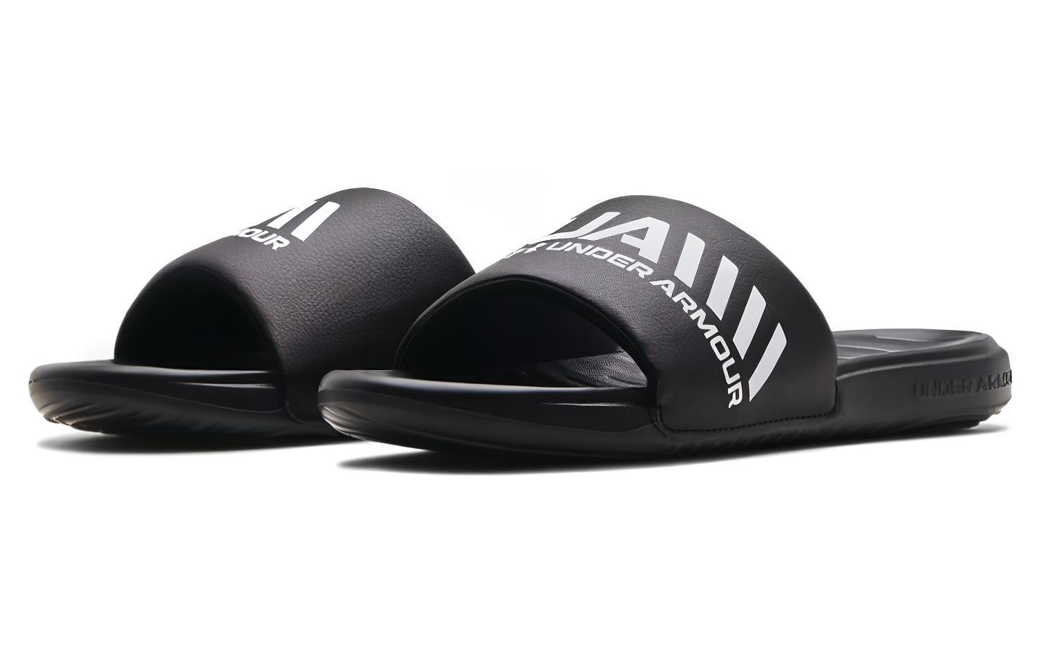 Lookbook 安德玛 Ansa 图案拖鞋 '黑白' 3024434-006