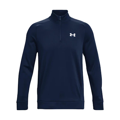 Under Armour Badge Print Fitted Mock Neck Long Sleeve Sweatshirt Navy - 1373400-408