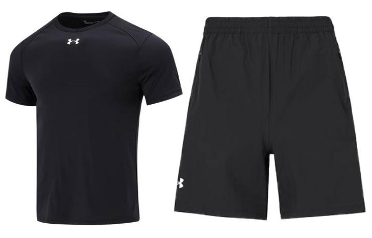 Under Armour Black  Sports Set: Breathable Tee & Quick-Dry Shorts. 21500513-001+22500214-001