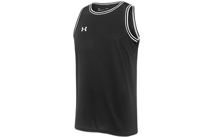 Under Armour Black Breathable Knit Tank Top with Logo Print - Unisex Sportswear. 21500101-001