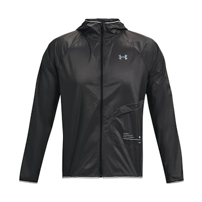 Under Armour Black Breathable Running Woven Hooded Jacket 1326597-010
