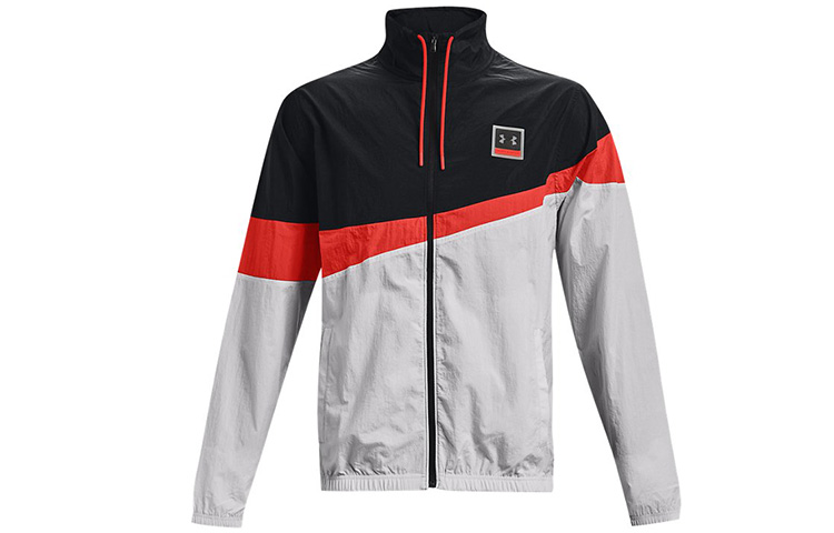 Under Armour Black Colorblock Woven Logo Jacket Casual Sportswear 1366219-001