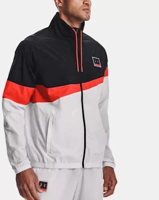 Under Armour 黑色拼接織布Logo外套 休閒運動外套 1366219-001 Shop Under Armour 黑色拼接織布Logo外套 休閒運動外套 1366219-001