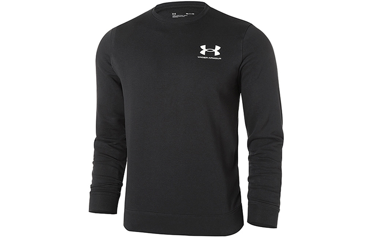 Under Armour Black Crewneck Sweatshirt with Logo Print Design 1370404-001