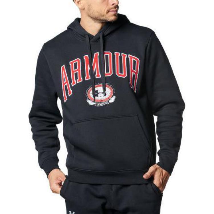 Under Armour Black Fleece Hoodie with Embroidered Letter Design 1381332-001