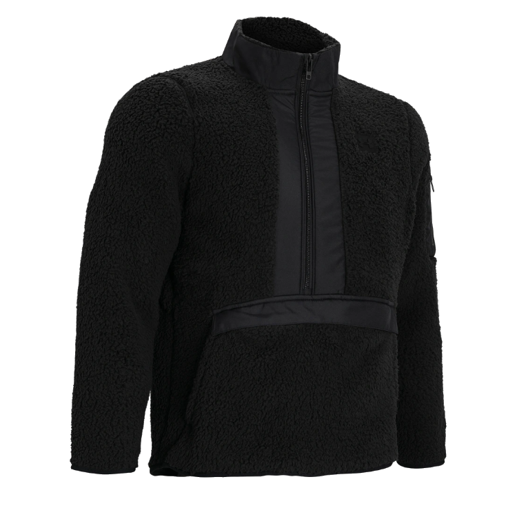 Under Armour Black Fleece Pullover Half-Zip Sweatshirt with Patch Design 1373847-001