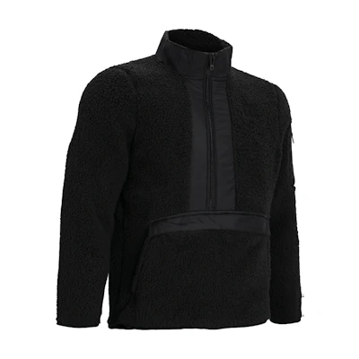 Under Armour Black Fleece Pullover Half-Zip Sweatshirt with Patch Design 1373847-001