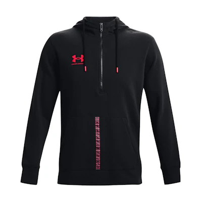 Under Armour Black Half-Zip Hoodie with Logo and Kangaroo Pocket 1373304-001