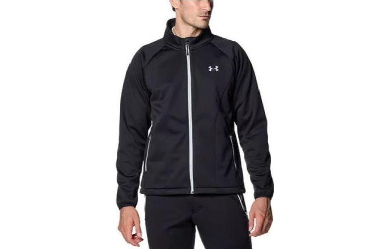 Under Armour Black High-Neck Jacket with Logo Stripe Details 1381273-001
