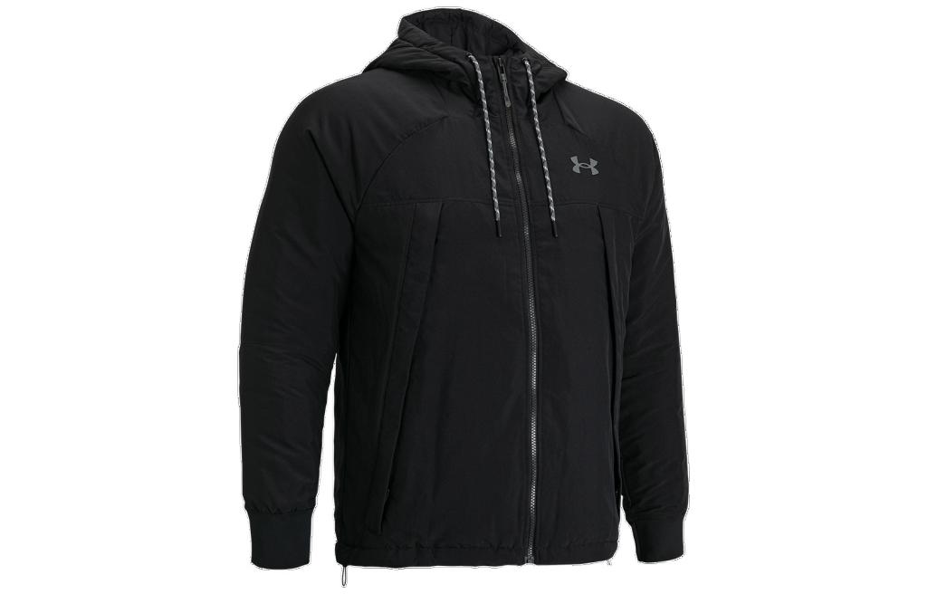 Under Armour Black Hoodie Jacket with Solid Logo Print Design 1369311-001