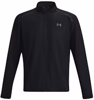 Under Armour Black Logo Windbreaker Running Jacket with Stand Collar 1376797-001 Under Armour Black Logo Windbreaker Running Jacket with Stand Collar 1376797-001