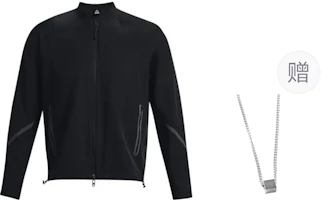 Under Armour Black Outdoor Sports Zip Jacket with Logo Design (Free Necklace) 1377170-001 Under Armour Black Outdoor Sports Zip Jacket with Logo Design (Free Necklace) 1377170-001