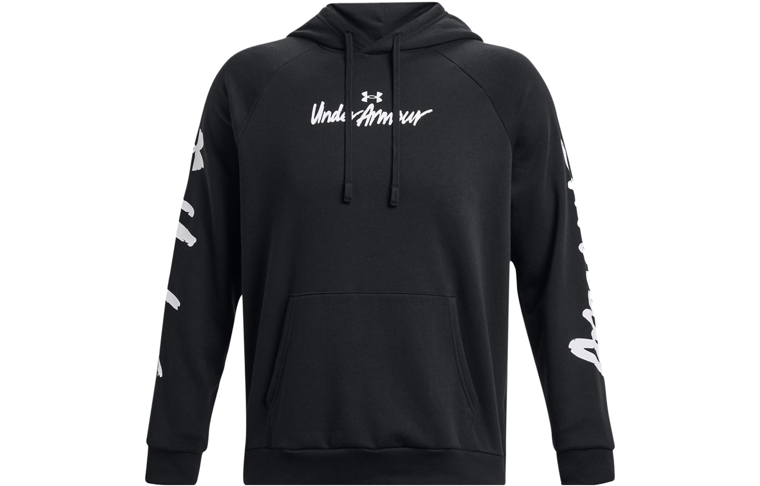 Under Armour Black Pullover Hoodie with Logo Print 1379760-001