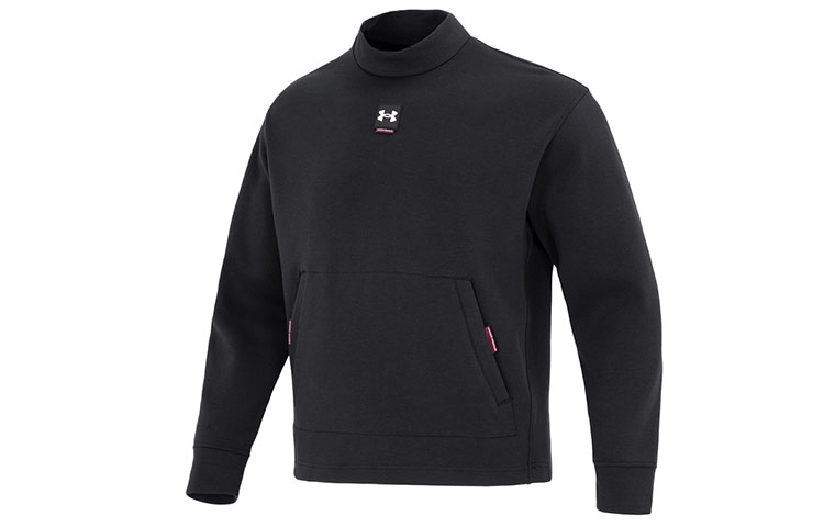 Under Armour Black Solid Logo Mock Neck Long Sleeve Sweatshirt 1373799-001