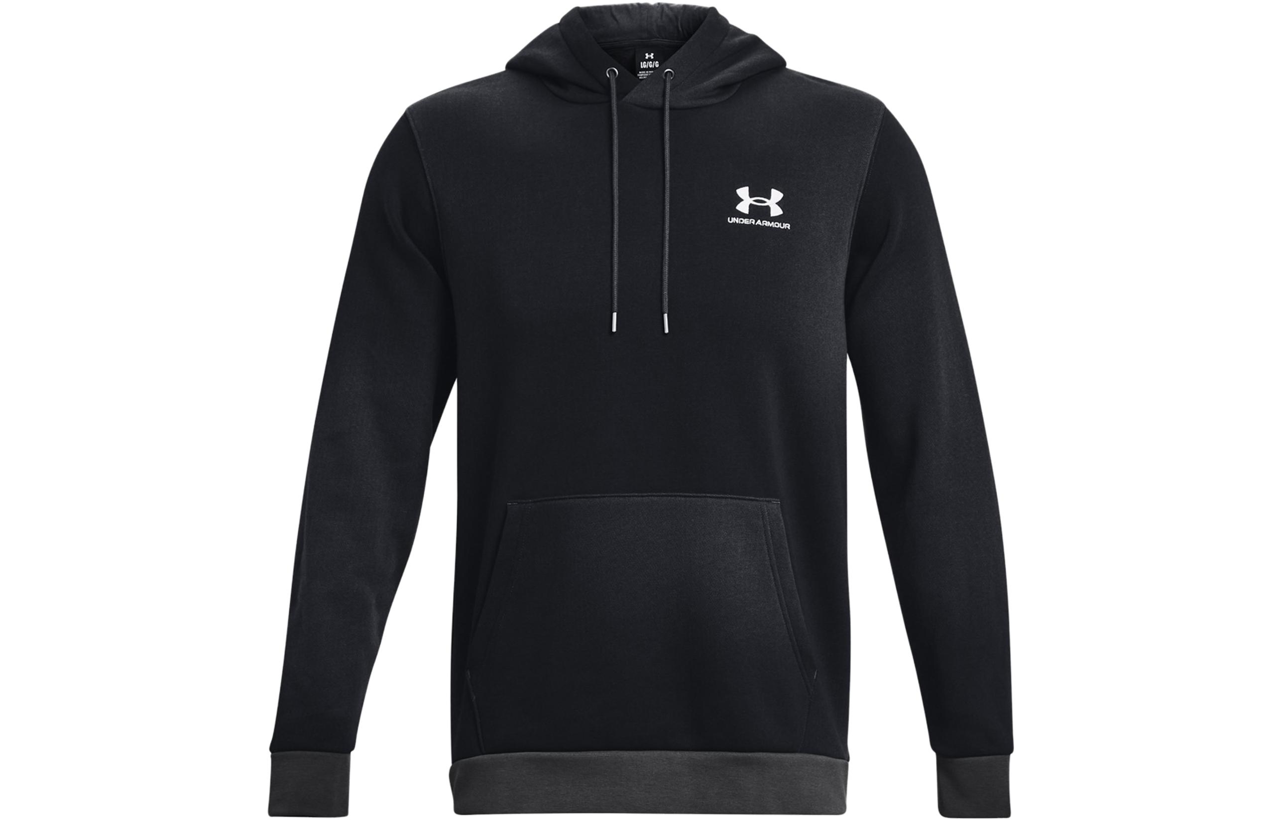 Under Armour Black Solid Logo Print Hoodie 1381214-001
