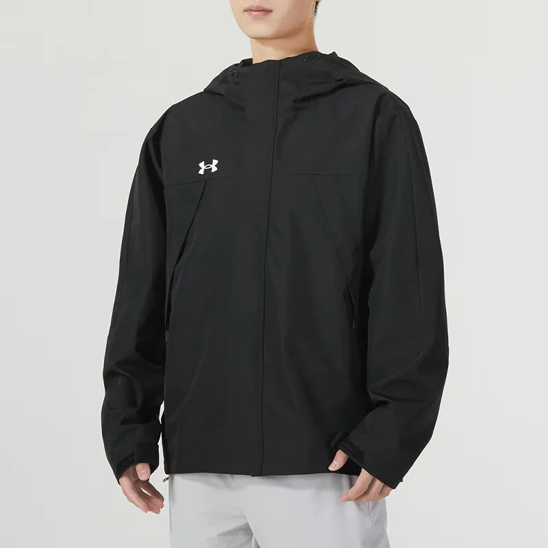 Sizing Under Armour Hitam Team Series Hoodie Jaket untuk Latihan dan Lari 23600401-001