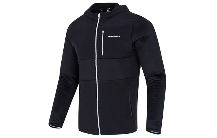 Under Armour Black Windbreaker Running Jacket Casual Hoodie 1379722-001