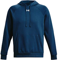 Under Armour Blue Logo Fleece Hoodie with Drawstring 1379757-426 Under Armour Blue Logo Fleece Hoodie with Drawstring 1379757-426