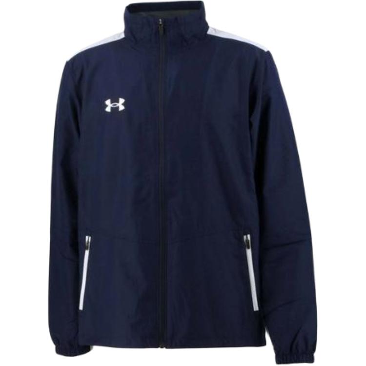 Under Armour Blue Loose Fit Zip-Up Jacket with Stand Collar 1371025-410