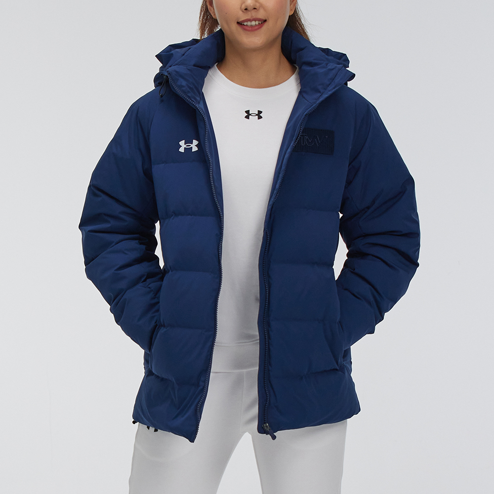 Purchase Under Armour Jaket Puffer Biru Unisex dengan Kalung - Hangat & Stylish. 21600801-408（）