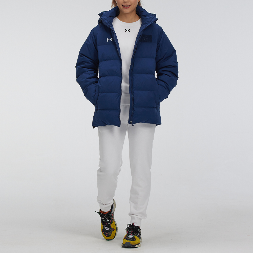 Details for Under Armour Jaket Puffer Biru Unisex dengan Kalung - Hangat & Stylish. 21600801-408（）