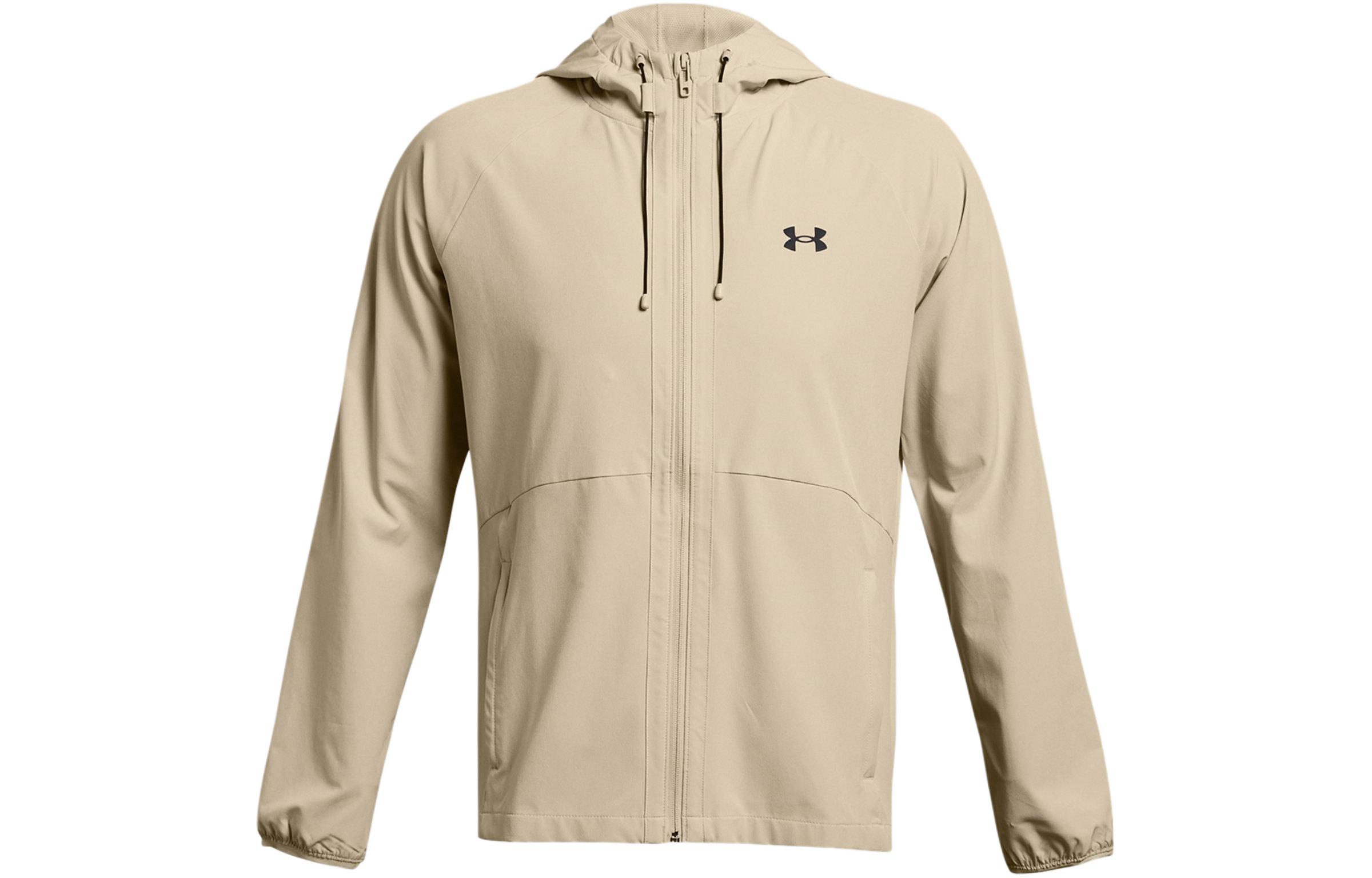 Under Armour Breathable Hooded Jacket Light Khaki with Logo Print 1377171-289