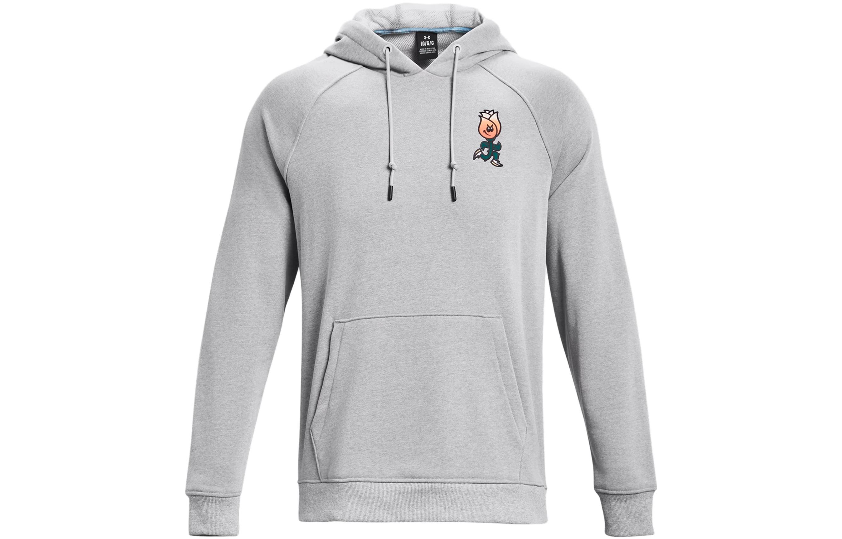 Under Armour Casual Printed Logo Hoodie Light Gray Long Sleeve 1379688-011